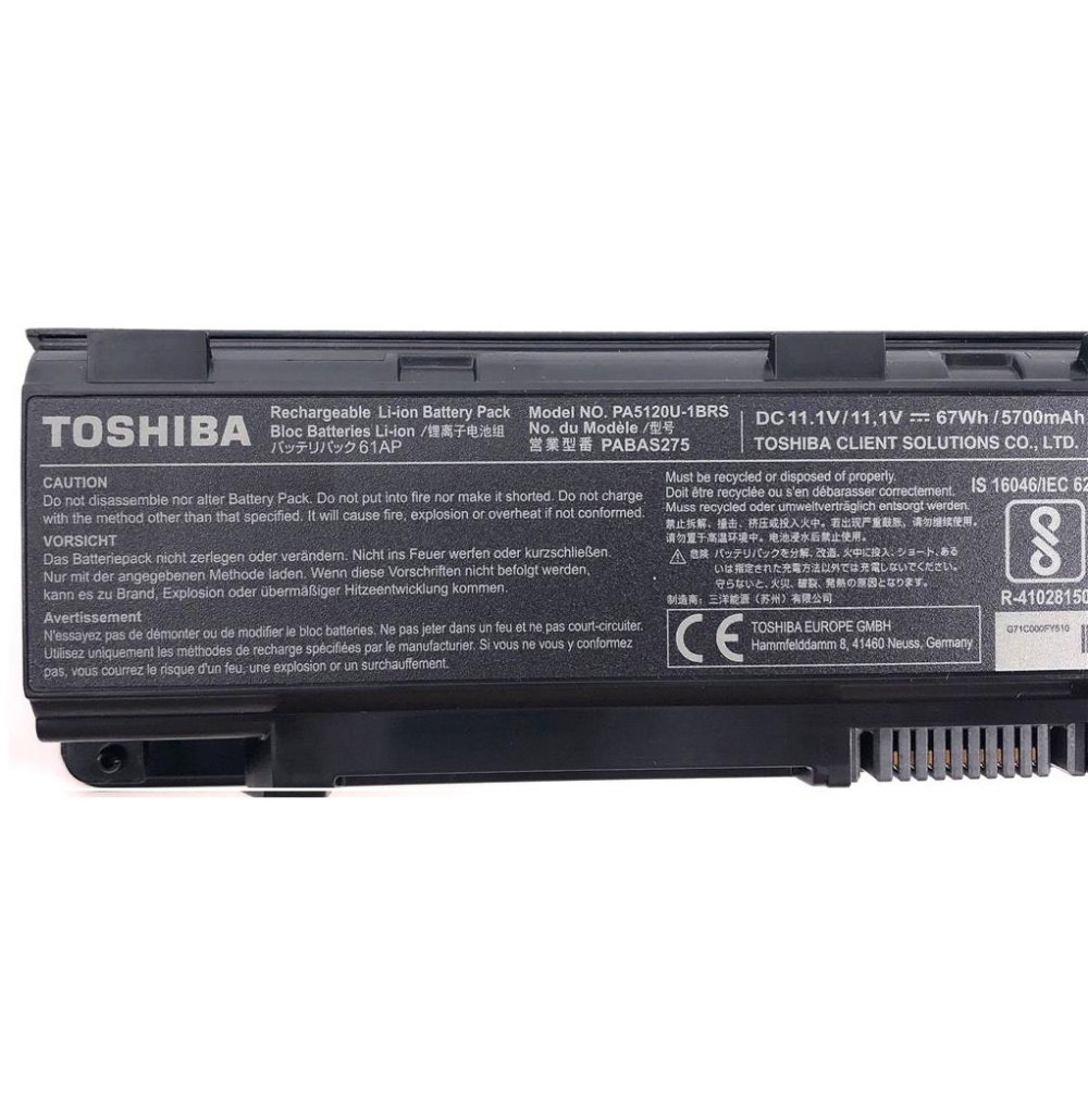 Originál 5700mAh 67Wh 6 Buňky Toshiba c855-1qg Baterie