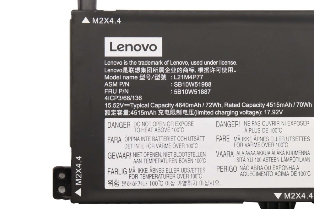 Originál 4640mAh 72Wh Lenovo ThinkPad Z16 Gen 1 21D4 Baterie