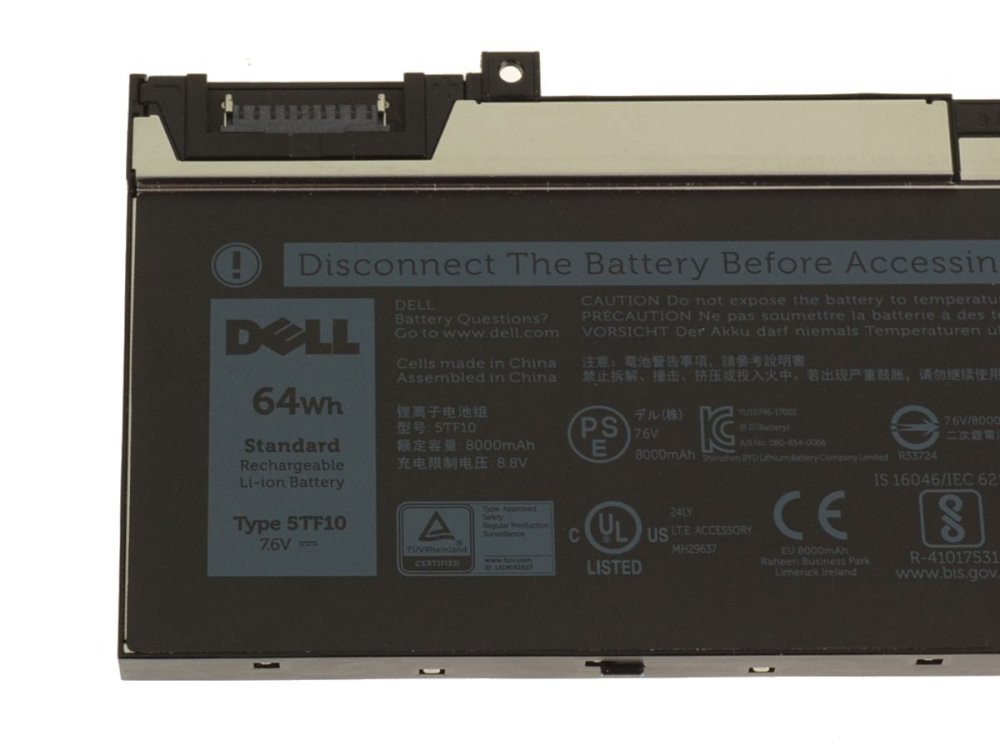 Originál 8000mAh 64Wh 4-Buňky Baterie Dell Precision 7530 P74F P74F001