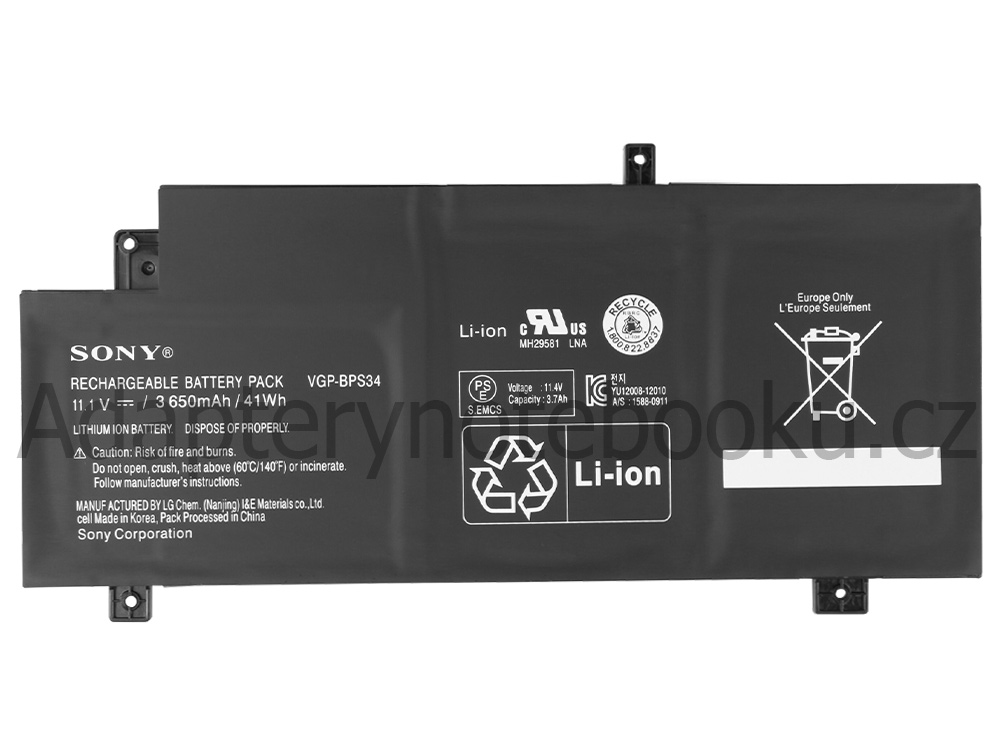 Originál 3650mAh Baterie Sony VGP-BPS34 Sony Vaio Fit 15 SVF15A Série