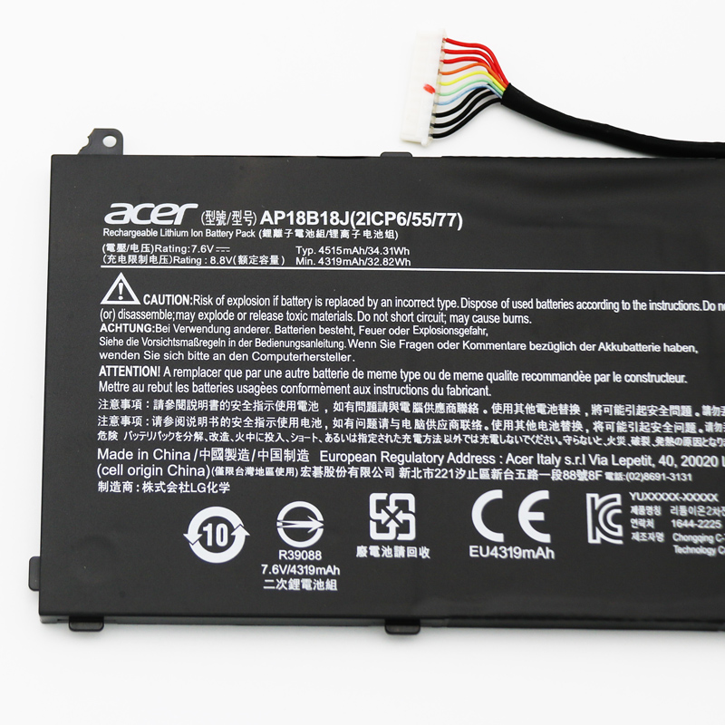 Originál 4515mAh 34.31Wh 2 Buňky Acer Aspire 3 A314-32-33 Baterie