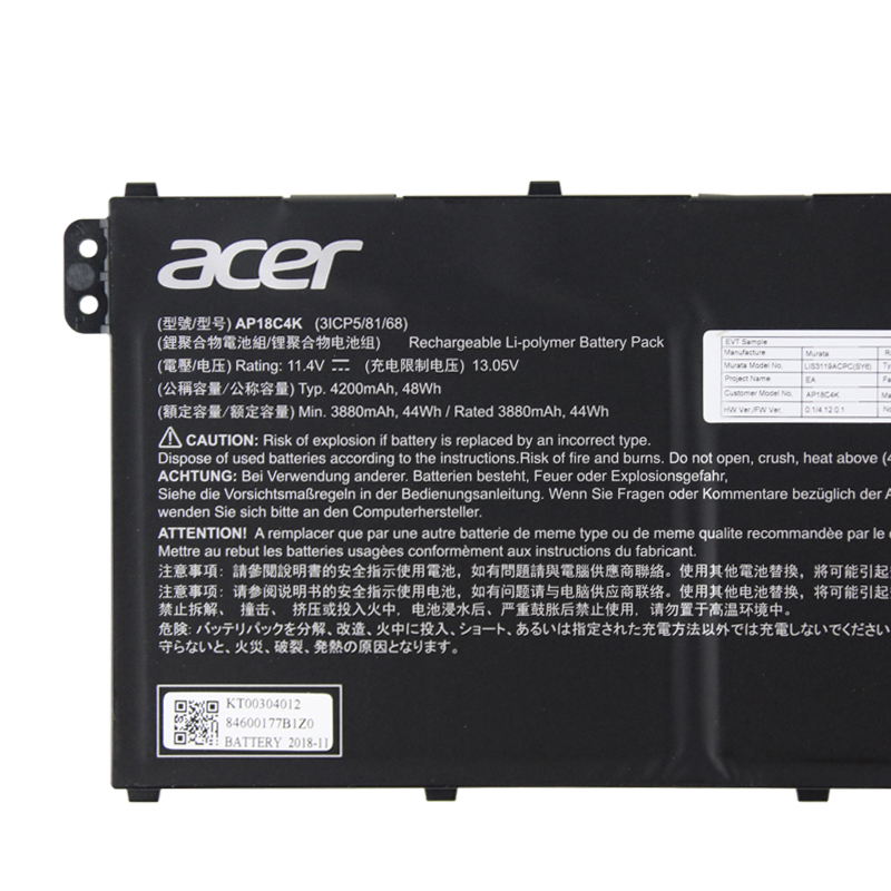 Originál 4200mAh 48Wh 3Buňky Baterie Acer Aspire 5 A514-52