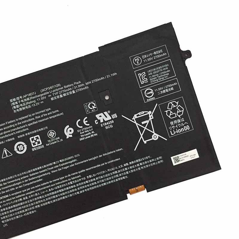 Originál 2770mAh 31.9Wh 3-Buňky Baterie Acer Swift 7 SF714-52T-70XR