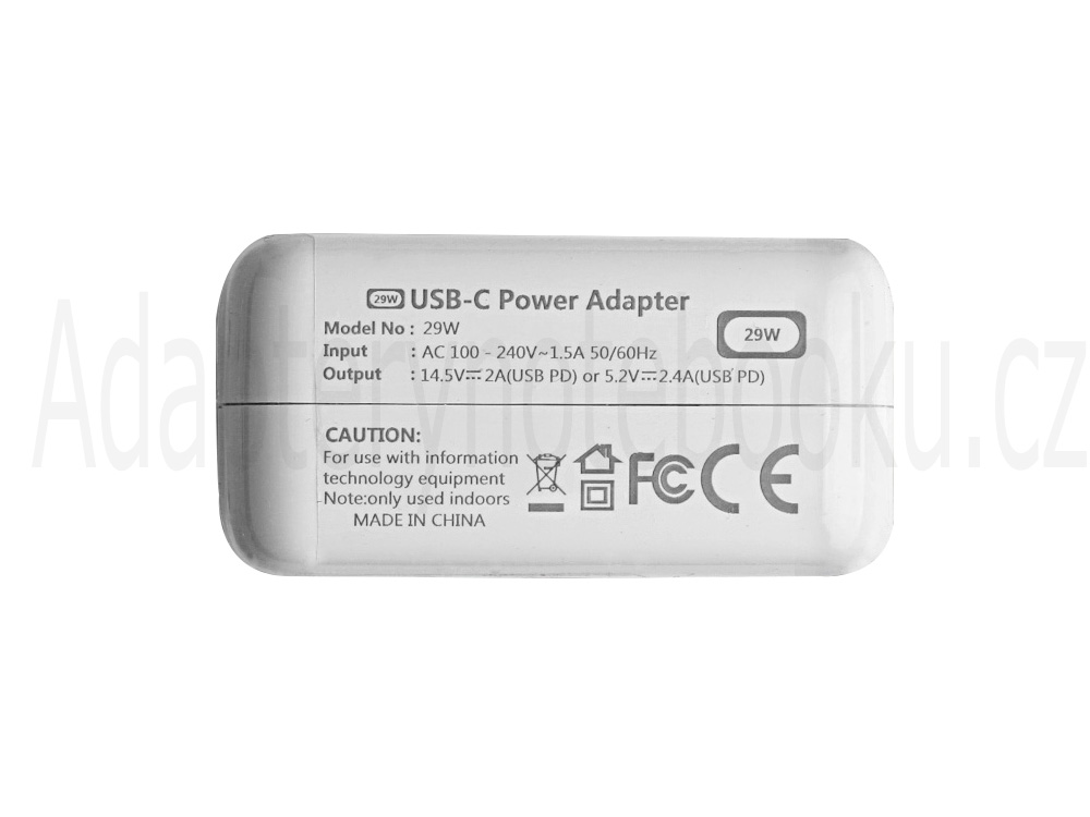 30W USB-C AC Adaptér Nabíječka pro Apple MacBook 12 MNYF2K/A + Volný Kabel