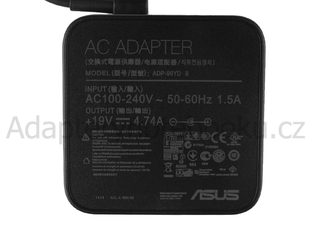 Originál 90W AC Adaptér Nabíječka Asus F751LJ-T4174 + Volný Kabel