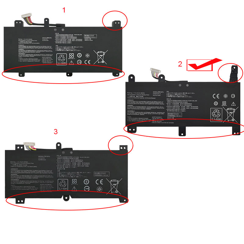 Originál 4335mAh 66Wh 4Buňky Asus ROG GL531GV-RTX20601 Baterie