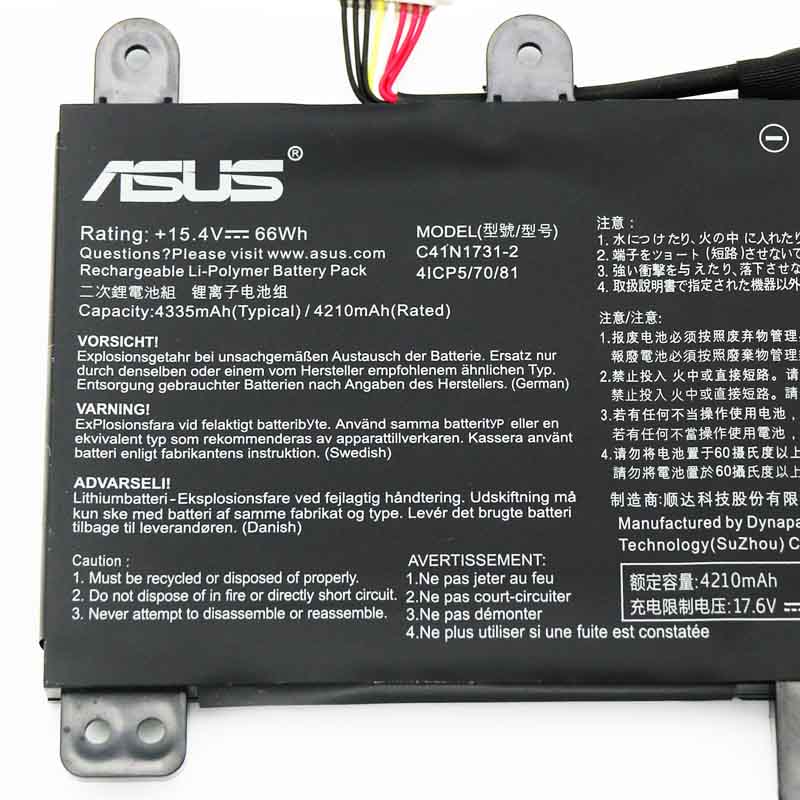 Originál 4335mAh 66Wh 4Buňky Asus ROG GL531GV-RTX20601 Baterie