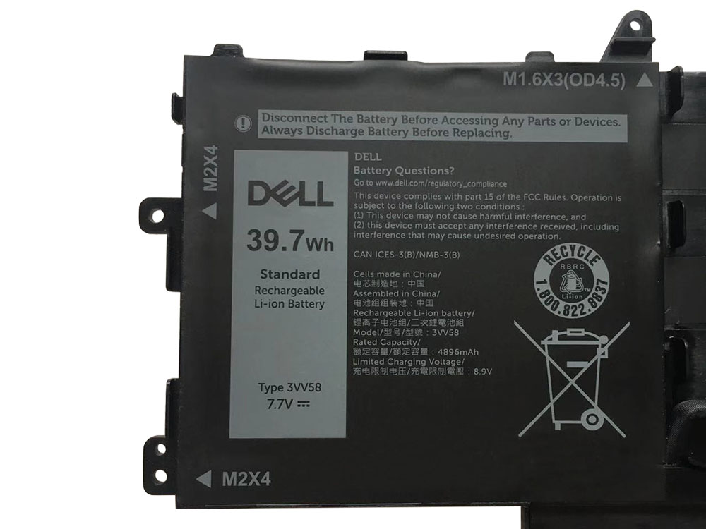 Originál 4896mAh 39.7Wh 2 Buňky Dell 3VV58 Baterie