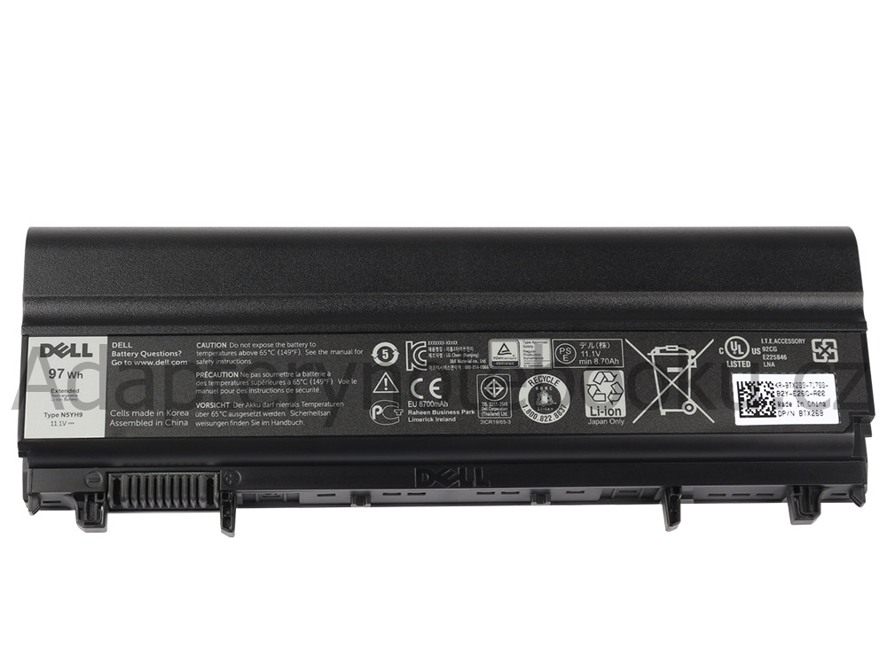 Originál 8700mAh 97Wh 9-Buňky Baterie Dell Latitude E5440 5440-2747