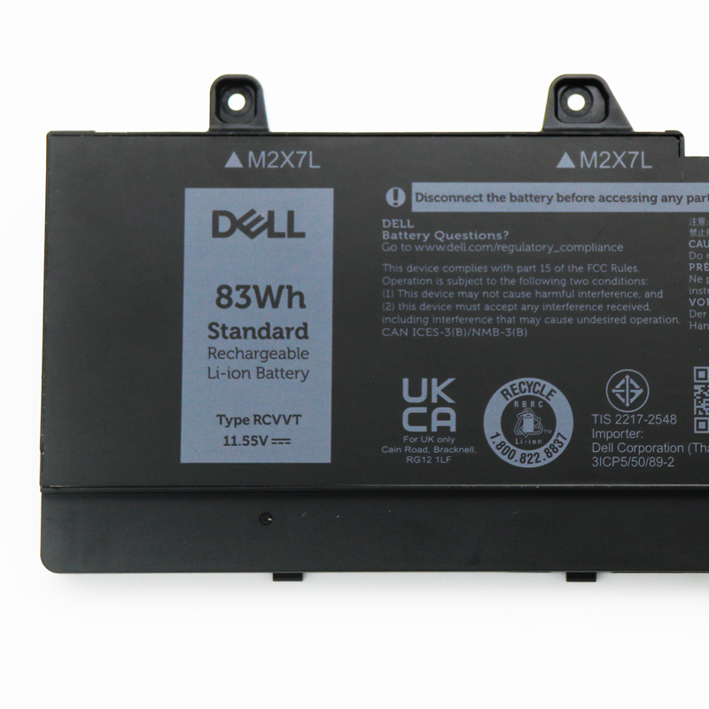 Originál 6827mAh 83Wh 9 Buňky Dell RCVVT Baterie