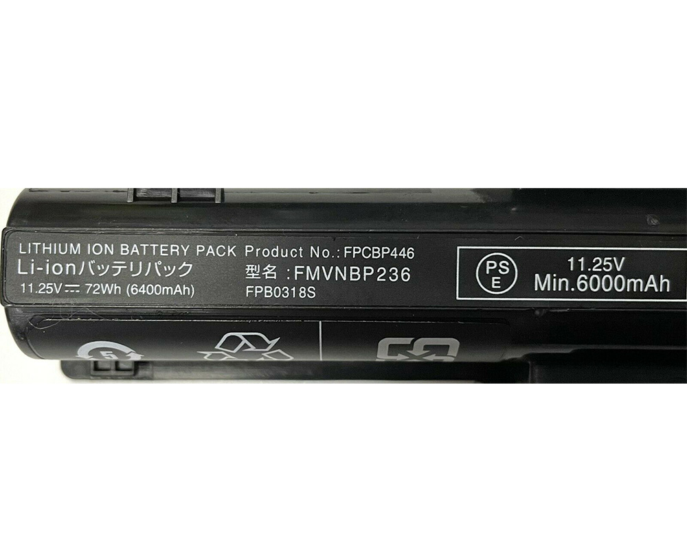 6400mAh 72Wh 6 Buňky Fujitsu CP702410-01 Baterie