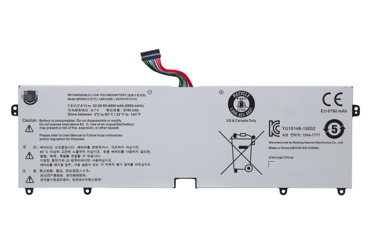 6850mAh 52.06Wh LG 15UD560-KX5SE Baterie