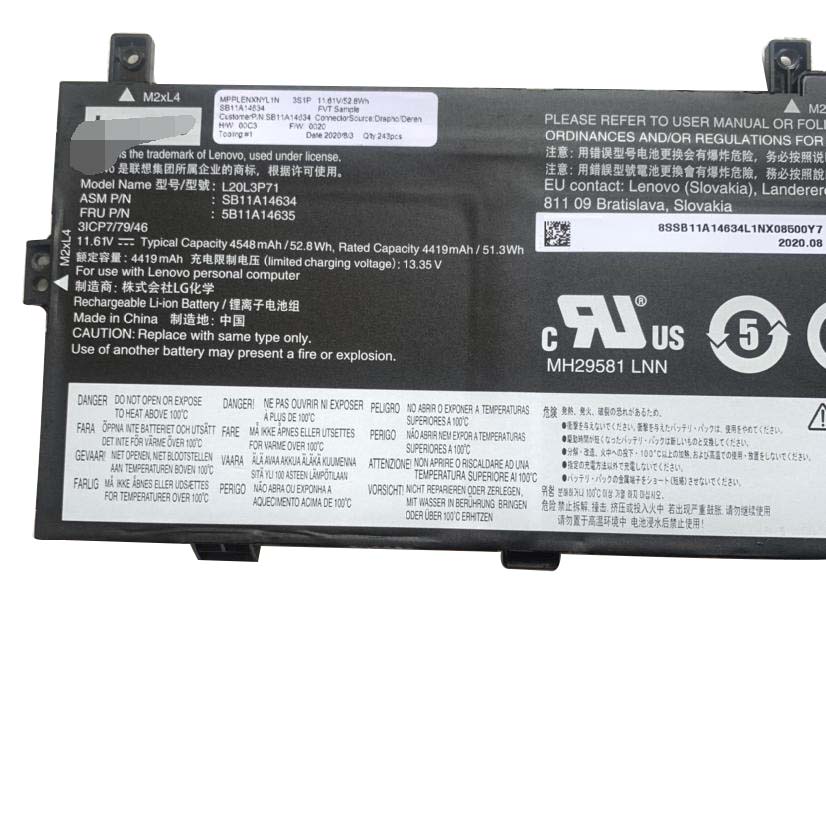 Originál 4560mAh 52.8Wh 3-Buňky Lenovo ThinkPad X13 Yoga Gen 3 21AW004GSG Baterie