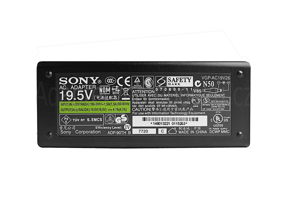 Originál 90W AC Adaptér Nabíječka Sony ACDP-045S01 + Volný Kabel