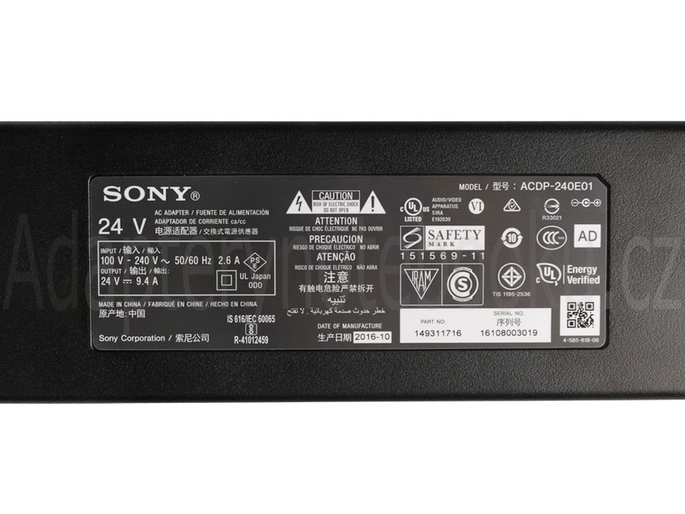 Originál 240W Sony KD-55X9400E KD55X9400E AC Adaptér Nabíječka